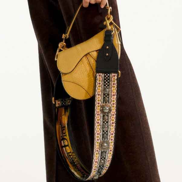 Túi xách Christian Dior Snakeskin Flap Bag màu vàng